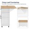 Rolling Kitchen Island with Drop Leaf Table, USB Outlet, Storage